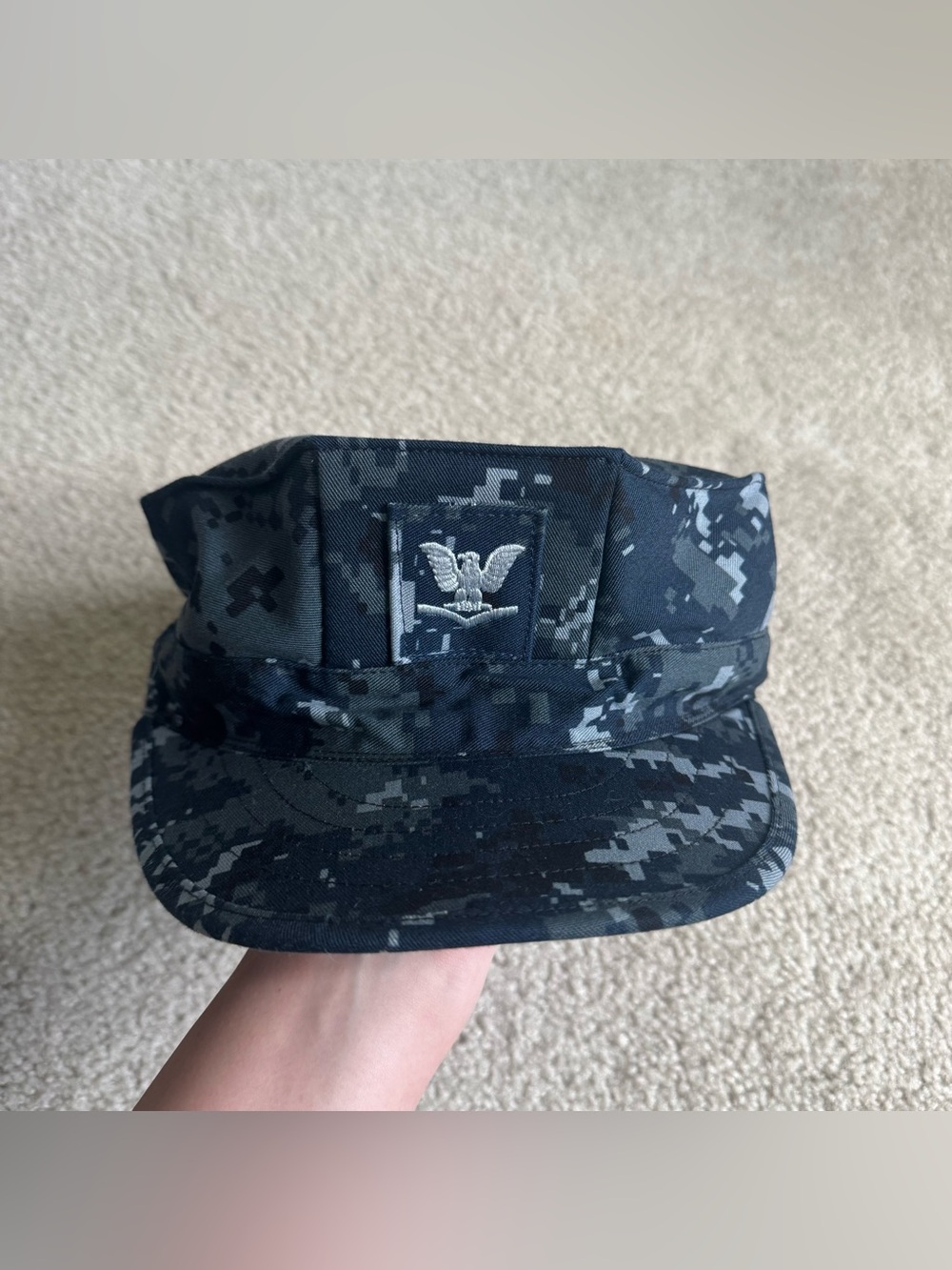 US Navy Hat Military Working Utility Cap Blueberry Digital Camo Seal USA